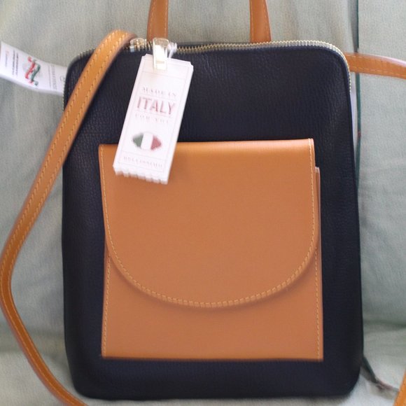 NWT Divina Firenze Pebble Leather Handbag Backpack Backp Made In Italy main image 5